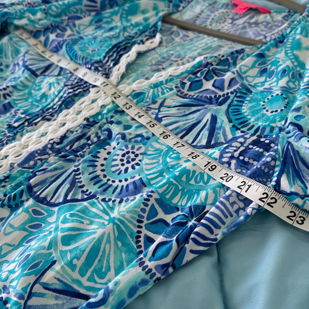 Lilly Pulitzer Hollie Tunic Dress EUC Breakwater Tint Party Wave XL - Picture 3 of 14